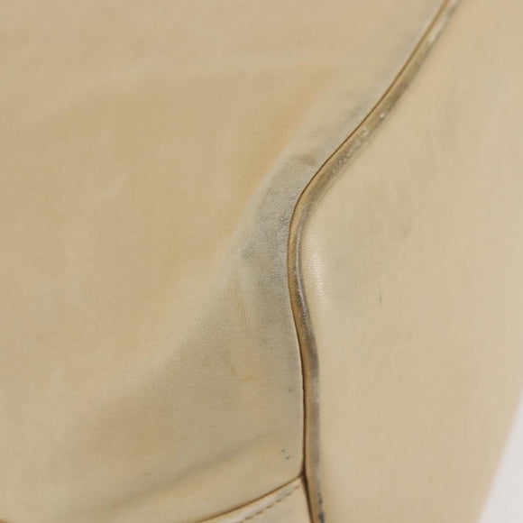 CHANEL Chain Shoulder Bag Lamb Skin Beige Gold CC Auth BA6065