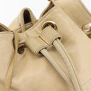 CHANEL Chain Shoulder Bag Lamb Skin Beige Gold CC Auth BA6065-14