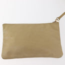 CHANEL Chain Shoulder Bag Lamb Skin Beige Gold CC Auth BA6065-22