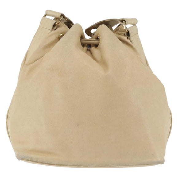 CHANEL Chain Shoulder Bag Lamb Skin Beige Gold CC Auth BA6065