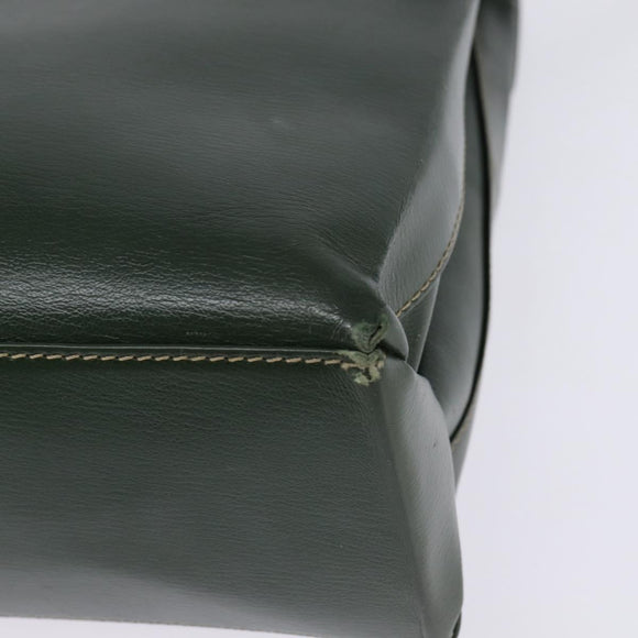 LOEWE Velazquez Hand Bag Suede Leather 2way Green Gold Auth BA6067