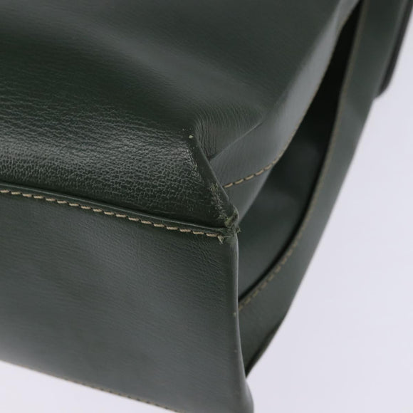 LOEWE Velazquez Hand Bag Suede Leather 2way Green Gold Auth BA6067