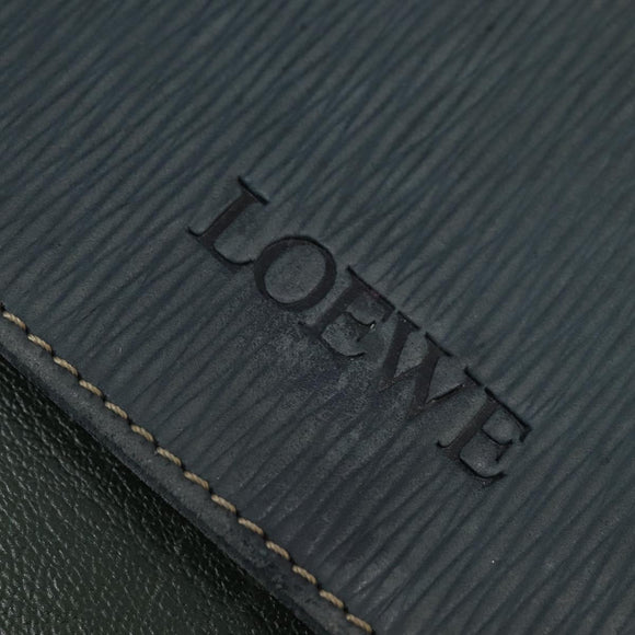 LOEWE Velazquez Hand Bag Suede Leather 2way Green Gold Auth BA6067