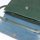 LOEWE Velazquez Hand Bag Suede Leather 2way Green Gold Auth BA6067-11