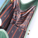 LOEWE Velazquez Hand Bag Suede Leather 2way Green Gold Auth BA6067-21