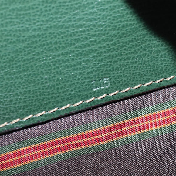 LOEWE Velazquez Hand Bag Suede Leather 2way Green Gold Auth BA6067