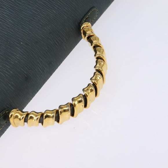 LOEWE Velazquez Hand Bag Suede Leather 2way Green Gold Auth BA6067