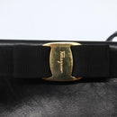Salvatore Ferragamo Vala Shoulder Bag Leather Black Gold Auth BA6076-14