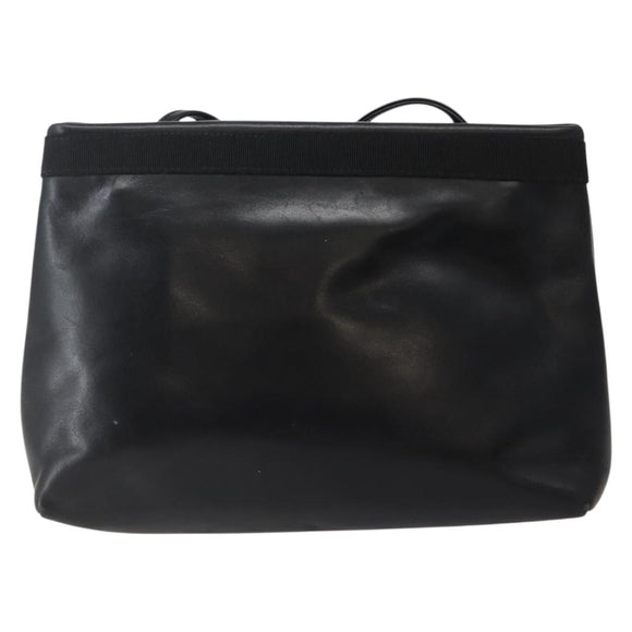 Salvatore Ferragamo Vala Shoulder Bag Leather Black Gold Auth BA6076