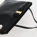 Salvatore Ferragamo Vala Shoulder Bag Leather Black Gold Auth BA6076-6