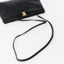 Salvatore Ferragamo Vala Shoulder Bag Leather Black Gold Auth BA6076-7