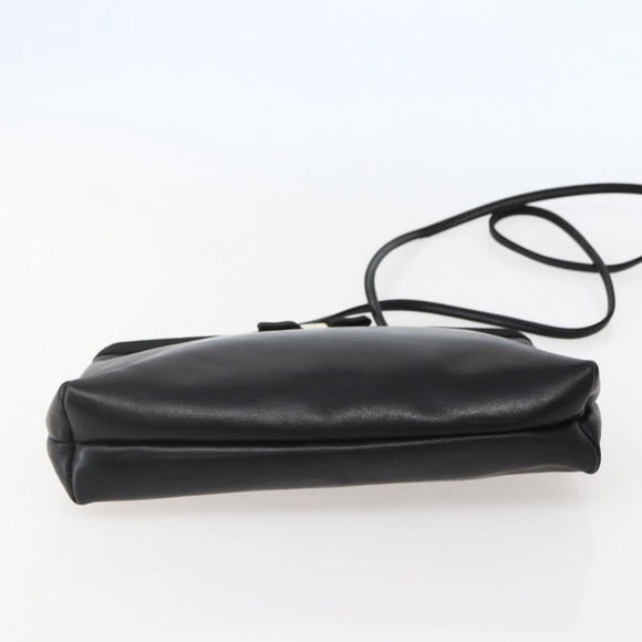 Salvatore Ferragamo Vala Shoulder Bag Leather Black Gold Auth BA6076