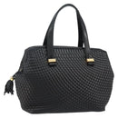 BALLY Hand Bag Leather Black Gold Auth BA6078-1