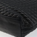 BALLY Hand Bag Leather Black Gold Auth BA6078-15