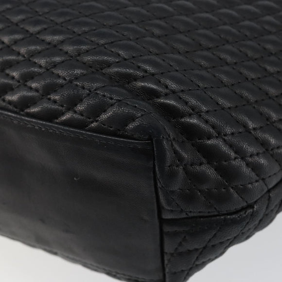 BALLY Hand Bag Leather Black Gold Auth BA6078