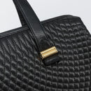 BALLY Hand Bag Leather Black Gold Auth BA6078-10