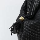 BALLY Hand Bag Leather Black Gold Auth BA6078-11