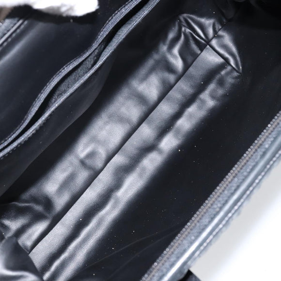 BALLY Hand Bag Leather Black Gold Auth BA6078