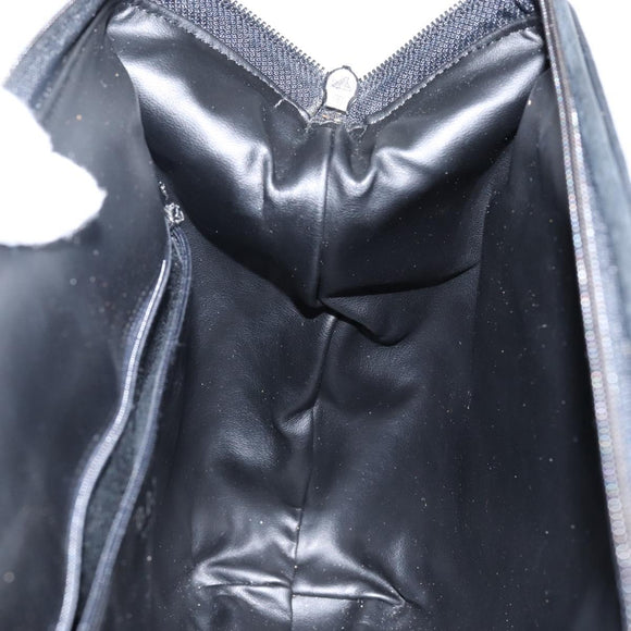 BALLY Hand Bag Leather Black Gold Auth BA6078