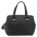 BALLY Hand Bag Leather Black Gold Auth BA6078-13