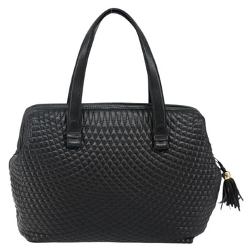 BALLY Hand Bag Leather Black Gold Auth BA6078 - 0