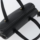 BALLY Hand Bag Leather Black Gold Auth BA6078-6