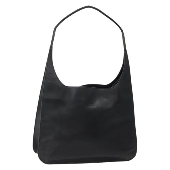GUCCI Shoulder Bag Leather Black Silver 001 3167 Auth BA6079