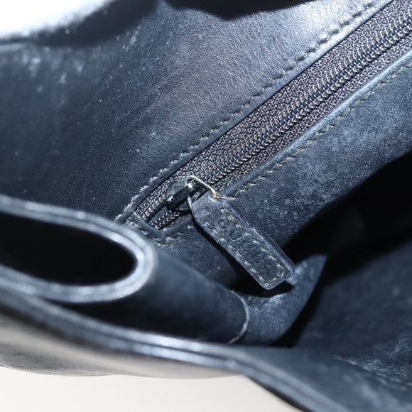 GUCCI Shoulder Bag Leather Black Silver 001 3167 Auth BA6079