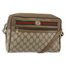 GUCCI GG Supreme Web Sherry Line Shoulder Bag PVC Beige 119 02 088 Auth BA6080-1