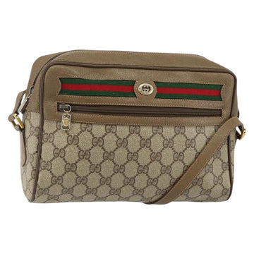 GUCCI GG Supreme Web Sherry Line Shoulder Bag PVC Beige 119 02 088 Auth BA6080