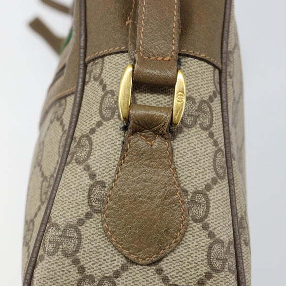 GUCCI GG Supreme Web Sherry Line Shoulder Bag PVC Beige 119 02 088 Auth BA6080