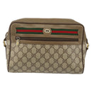 GUCCI GG Supreme Web Sherry Line Shoulder Bag PVC Beige 119 02 088 Auth BA6080-13