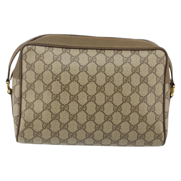 GUCCI GG Supreme Web Sherry Line Shoulder Bag PVC Beige 119 02 088 Auth BA6080