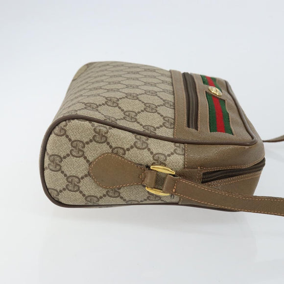 GUCCI GG Supreme Web Sherry Line Shoulder Bag PVC Beige 119 02 088 Auth BA6080