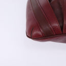 CARTIER Shoulder Bag Leather Bordeaux Gold Auth BA6081-10