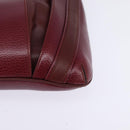 CARTIER Shoulder Bag Leather Bordeaux Gold Auth BA6081-11