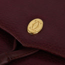 CARTIER Shoulder Bag Leather Bordeaux Gold Auth BA6081-14