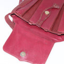 CARTIER Shoulder Bag Leather Bordeaux Gold Auth BA6081-15