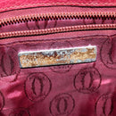 CARTIER Shoulder Bag Leather Bordeaux Gold Auth BA6081-16