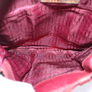 CARTIER Shoulder Bag Leather Bordeaux Gold Auth BA6081-17