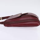 CARTIER Shoulder Bag Leather Bordeaux Gold Auth BA6081-4