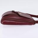 CARTIER Shoulder Bag Leather Bordeaux Gold Auth BA6081-5
