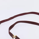 CARTIER Shoulder Bag Leather Bordeaux Gold Auth BA6081-8