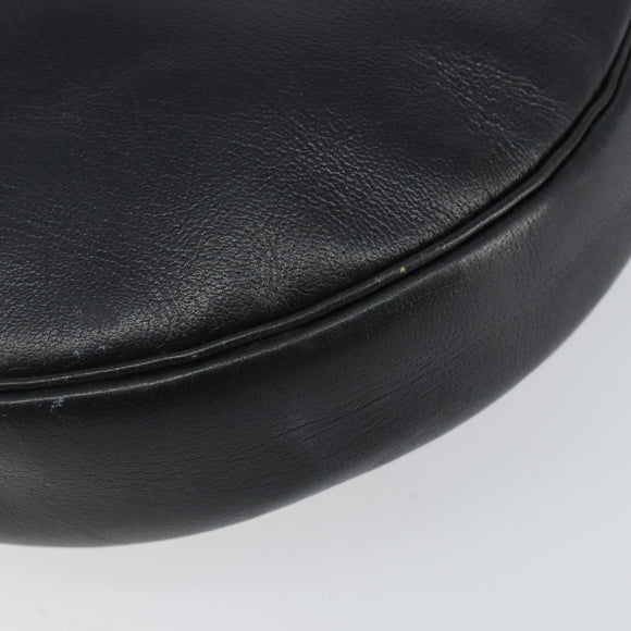 Christian Dior Shoulder Bag Leather Navy Gold Auth BA6082