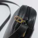 Christian Dior Shoulder Bag Leather Navy Gold Auth BA6082-15