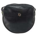 Christian Dior Shoulder Bag Leather Navy Gold Auth BA6082-2