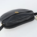 Christian Dior Shoulder Bag Leather Navy Gold Auth BA6082-6