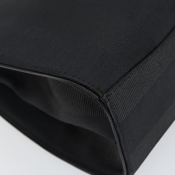 FENDI Pecan Canvas Hand Bag Black Gold Auth BA6083