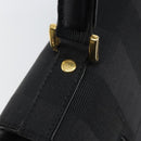FENDI Pecan Canvas Hand Bag Black Gold Auth BA6083-15