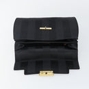FENDI Pecan Canvas Hand Bag Black Gold Auth BA6083-16
